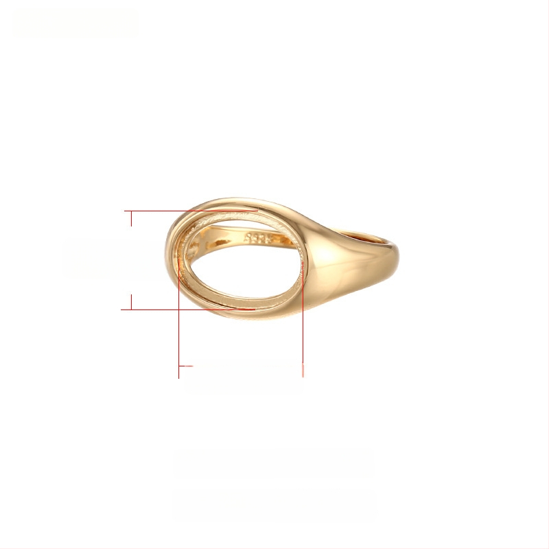 Réz gyűrűtartó, állítható nyílású, ovális forma, uniszex eredeti dizájn, elektroplátolt felület