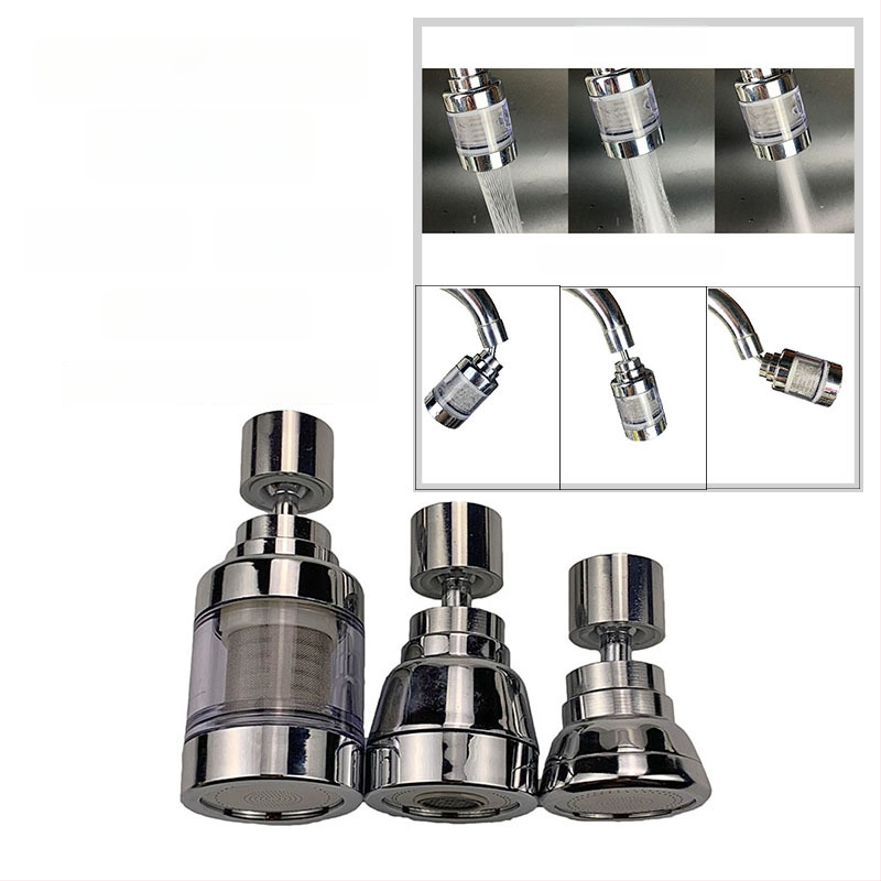 Filtračná hubica na kohútik, nerezová oceľ, univerzálne otáčajúci sa výstup s tromi úrovňami toku, kryt proti striekaniu a predĺženie