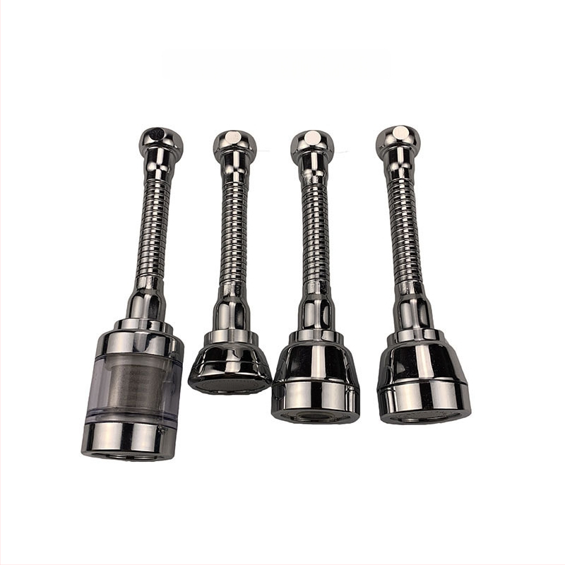 Filtračná hubica na kohútik, nerezová oceľ, univerzálne otáčajúci sa výstup s tromi úrovňami toku, kryt proti striekaniu a predĺženie