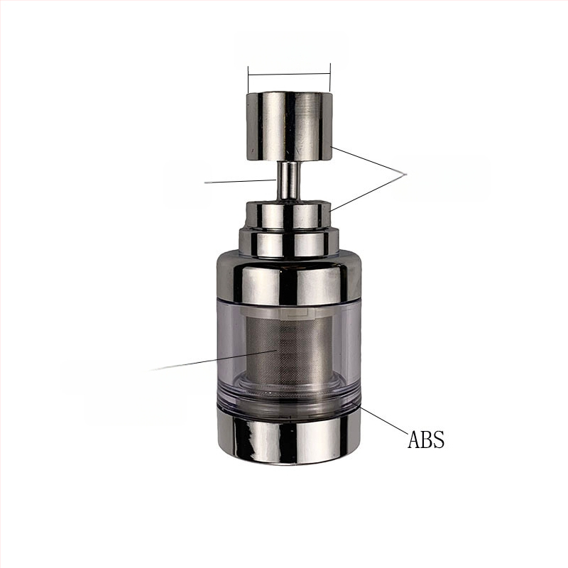 Filtračná hubica na kohútik, nerezová oceľ, univerzálne otáčajúci sa výstup s tromi úrovňami toku, kryt proti striekaniu a predĺženie