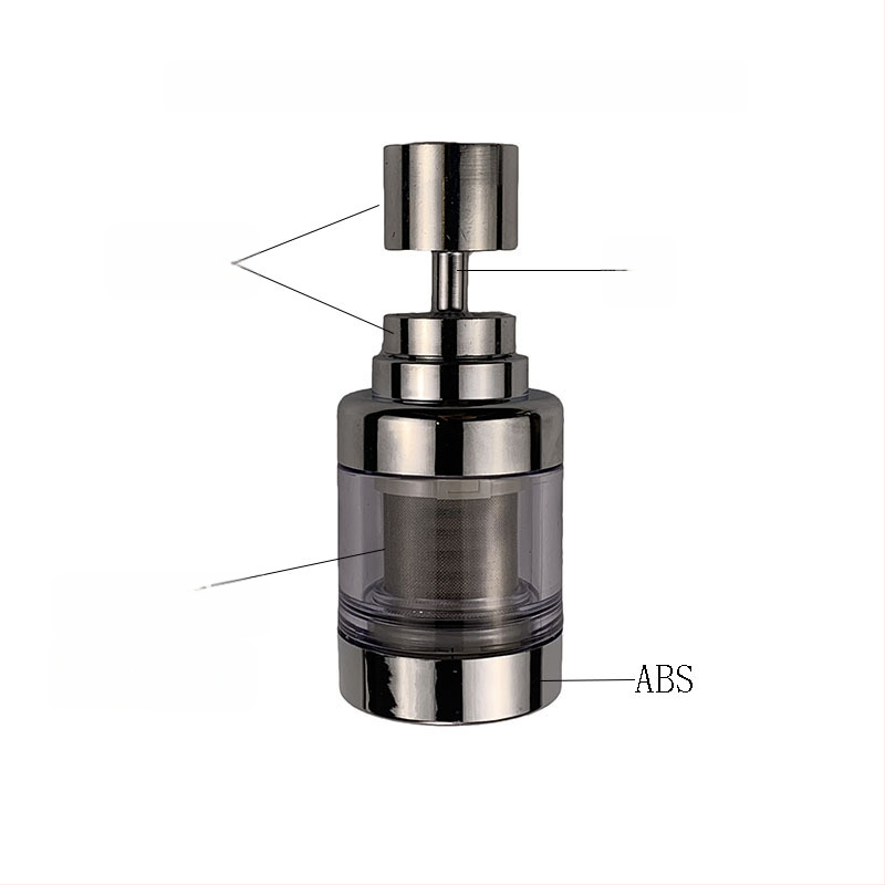 Filtračná hubica na kohútik, nerezová oceľ, univerzálne otáčajúci sa výstup s tromi úrovňami toku, kryt proti striekaniu a predĺženie