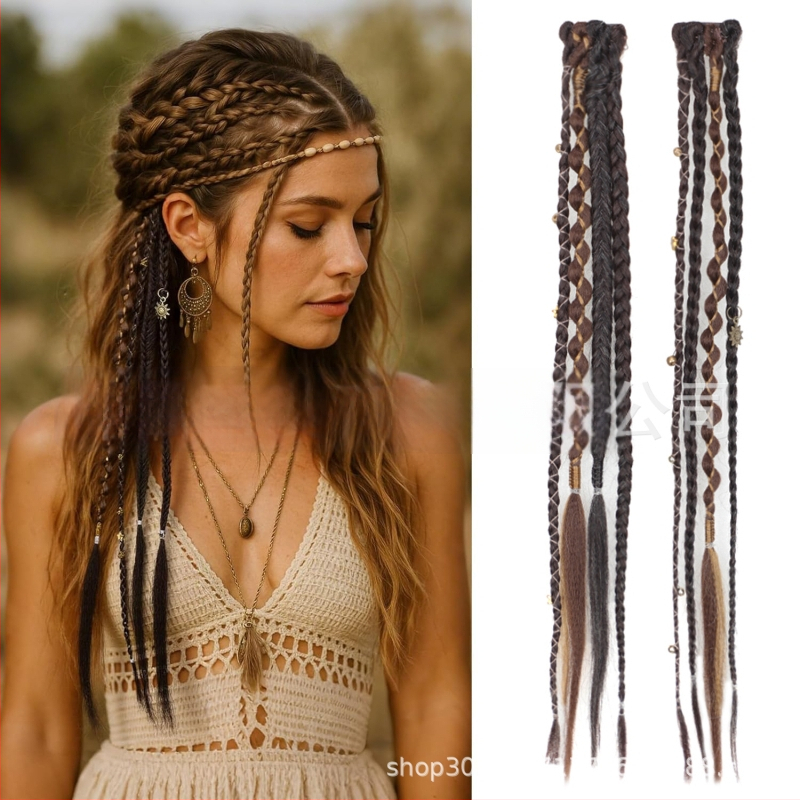 Extensii de păr împletite, marca Aisi, model Bz, sârmă rezistentă la temperatură, păr drept, procesare mecanică