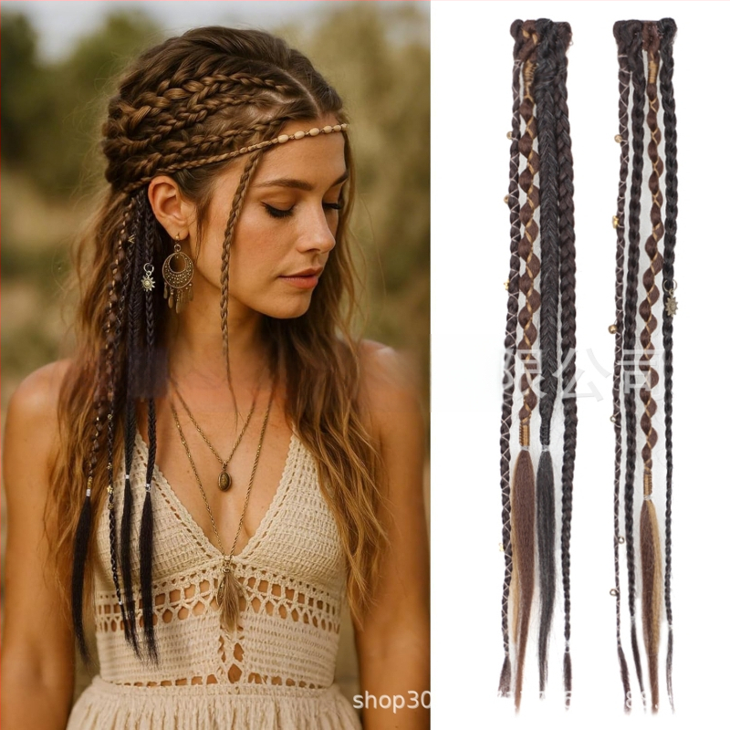 Extensii de păr împletite, marca Aisi, model Bz, sârmă rezistentă la temperatură, păr drept, procesare mecanică