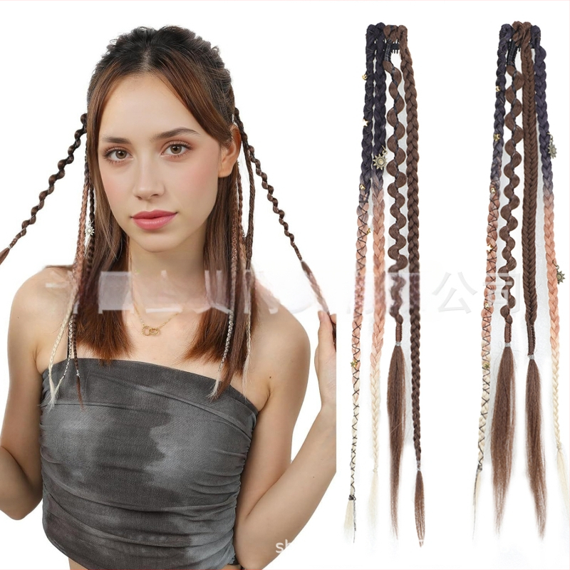 Extensii de păr împletite, marca Aisi, model Bz, sârmă rezistentă la temperatură, păr drept, procesare mecanică