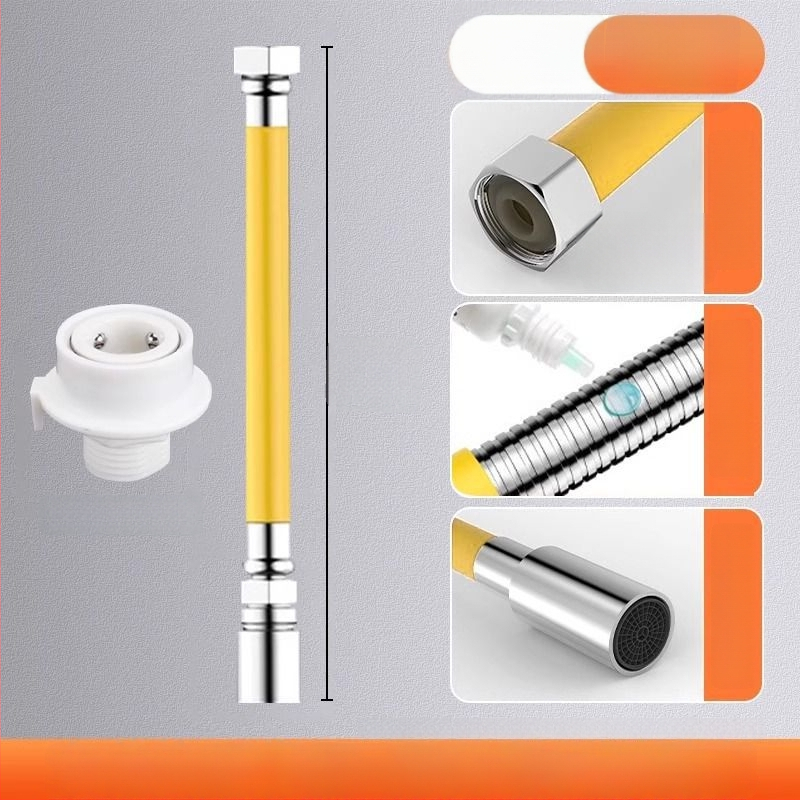 Rozšírenie batériového kohútika do kúpeľne, nerezová oceľ, rýchle zapojenie, elektroplating povrchová úprava, ovládanie jednou alebo dvoma rukami, 0–100°C