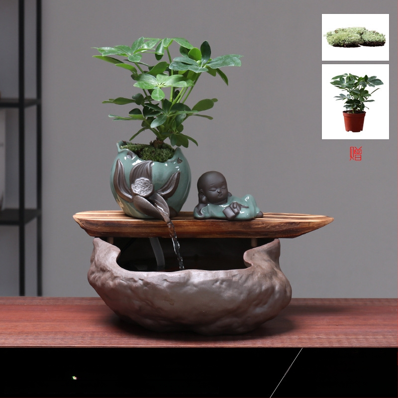 Kézzel készített kerámia Feng Shui kerék dísz – áramló víz, vagyonhoz vonzó, glazúrozott, új kínai stílus, Lotus márka