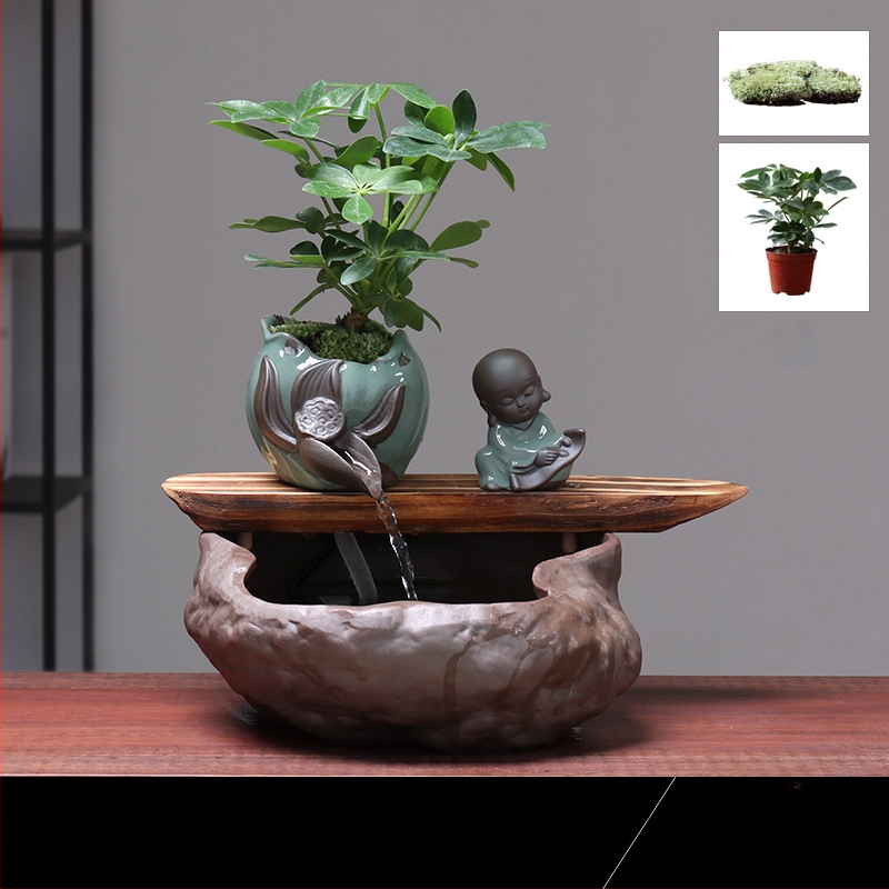 Kézzel készített kerámia Feng Shui kerék dísz – áramló víz, vagyonhoz vonzó, glazúrozott, új kínai stílus, Lotus márka