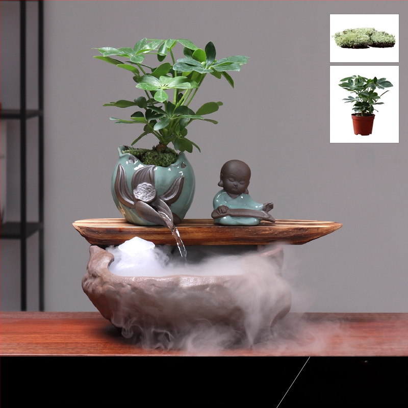 Kézzel készített kerámia Feng Shui kerék dísz – áramló víz, vagyonhoz vonzó, glazúrozott, új kínai stílus, Lotus márka