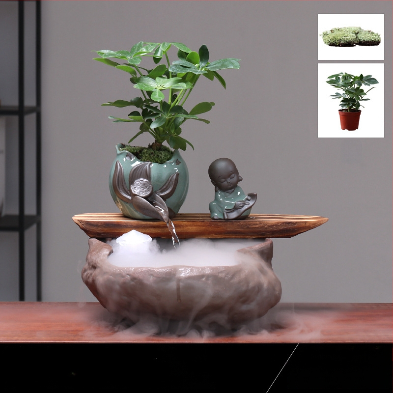 Kézzel készített kerámia Feng Shui kerék dísz – áramló víz, vagyonhoz vonzó, glazúrozott, új kínai stílus, Lotus márka