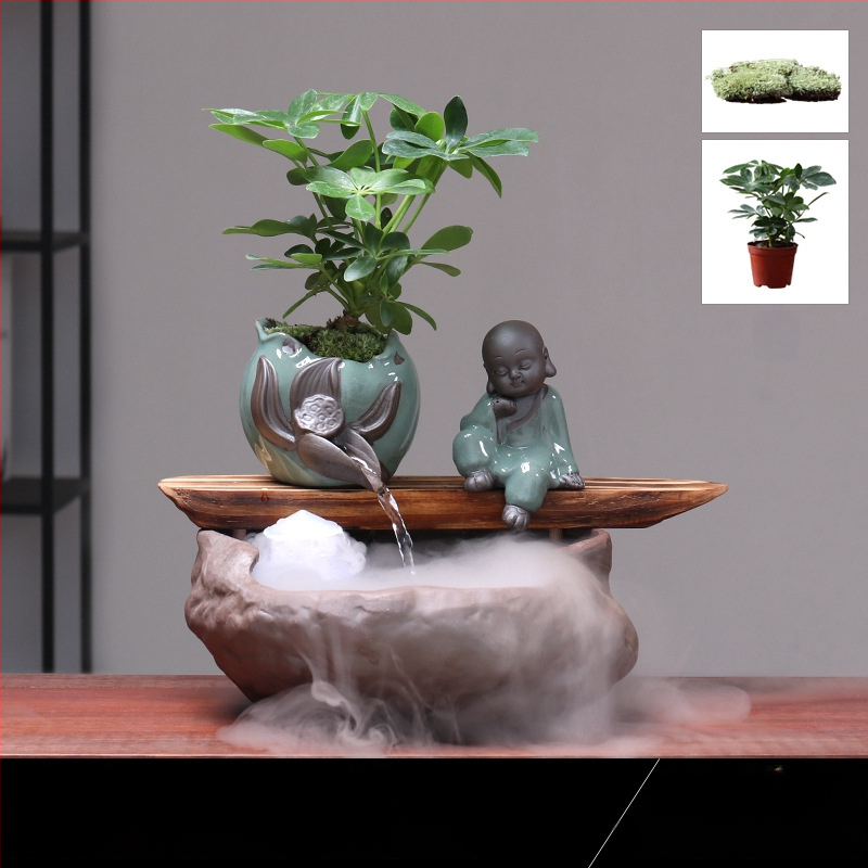 Kézzel készített kerámia Feng Shui kerék dísz – áramló víz, vagyonhoz vonzó, glazúrozott, új kínai stílus, Lotus márka