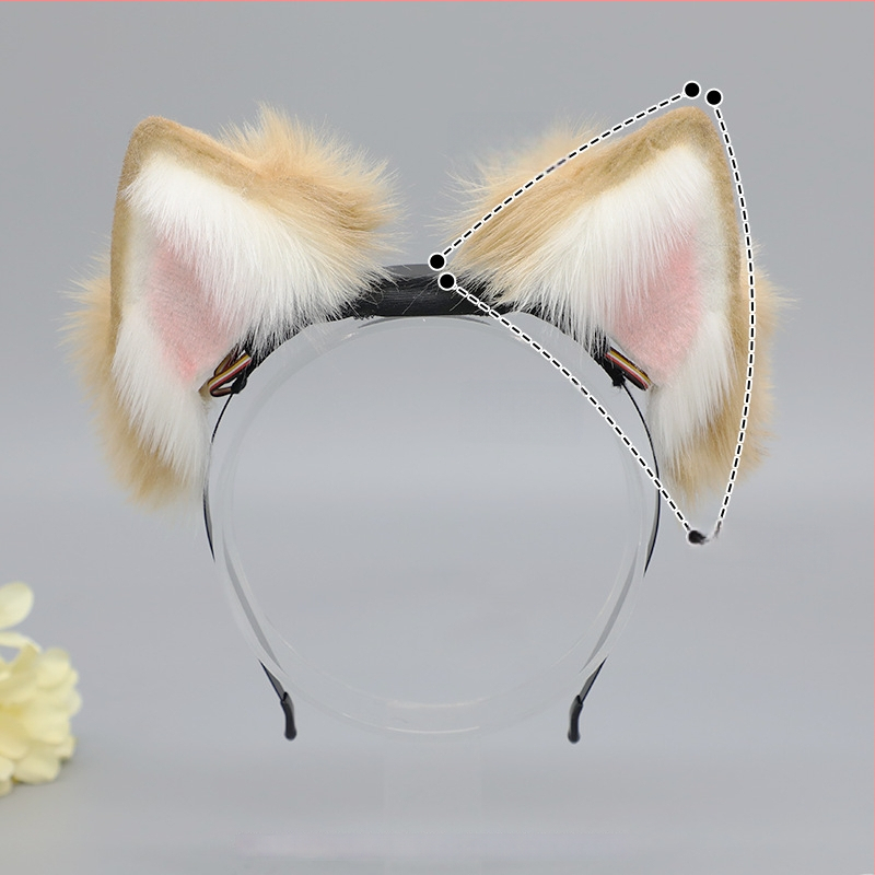 Лента за глава с котешки уши – плюшена материя, ръчна изработка, карикатурен стил, унисекс