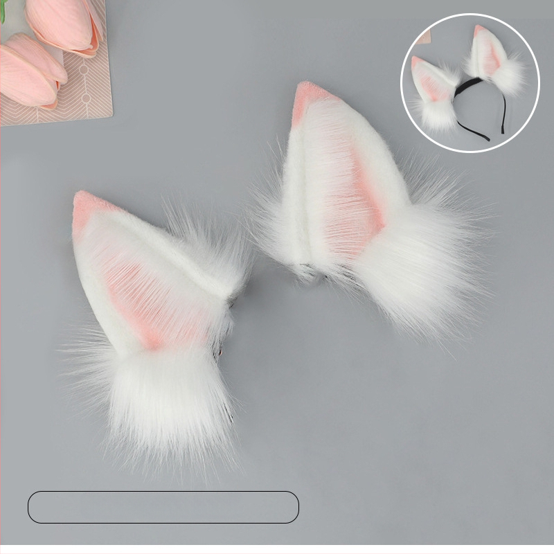 Лента за глава с котешки уши – плюшена материя, ръчна изработка, карикатурен стил, унисекс