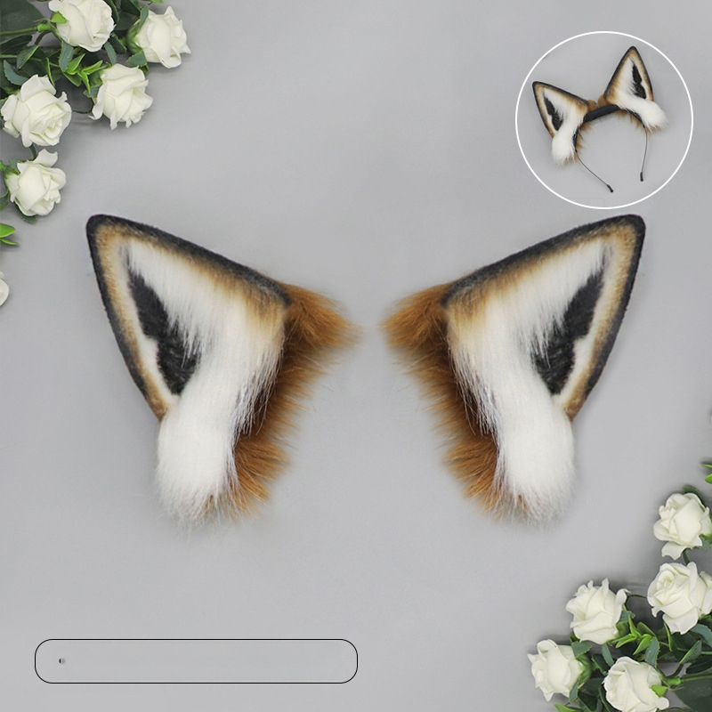 Лента за глава с котешки уши – плюшена материя, ръчна изработка, карикатурен стил, унисекс