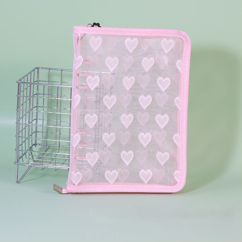 Λευκώματα με φύλλα χαλαρά, διαφανές PVC εξώφυλλο σε σχήμα καρδιάς, σύνδεση με 3 οπές