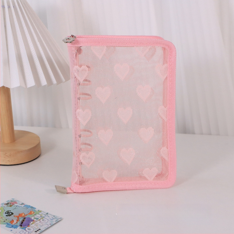 Λευκώματα με φύλλα χαλαρά, διαφανές PVC εξώφυλλο σε σχήμα καρδιάς, σύνδεση με 3 οπές