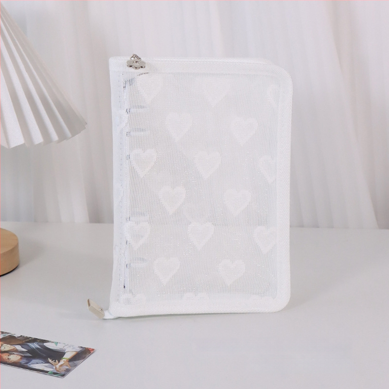 Λευκώματα με φύλλα χαλαρά, διαφανές PVC εξώφυλλο σε σχήμα καρδιάς, σύνδεση με 3 οπές