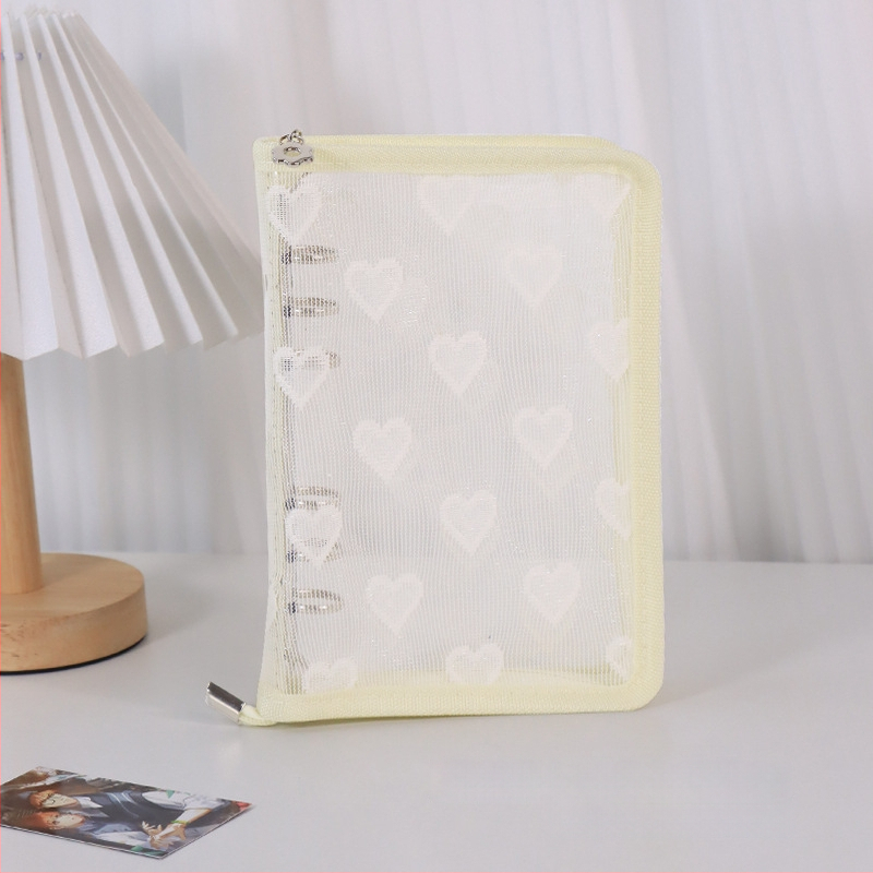 Λευκώματα με φύλλα χαλαρά, διαφανές PVC εξώφυλλο σε σχήμα καρδιάς, σύνδεση με 3 οπές