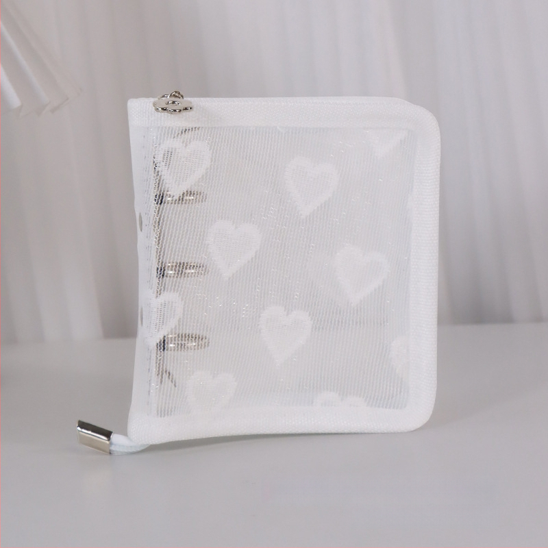 Λευκώματα με φύλλα χαλαρά, διαφανές PVC εξώφυλλο σε σχήμα καρδιάς, σύνδεση με 3 οπές