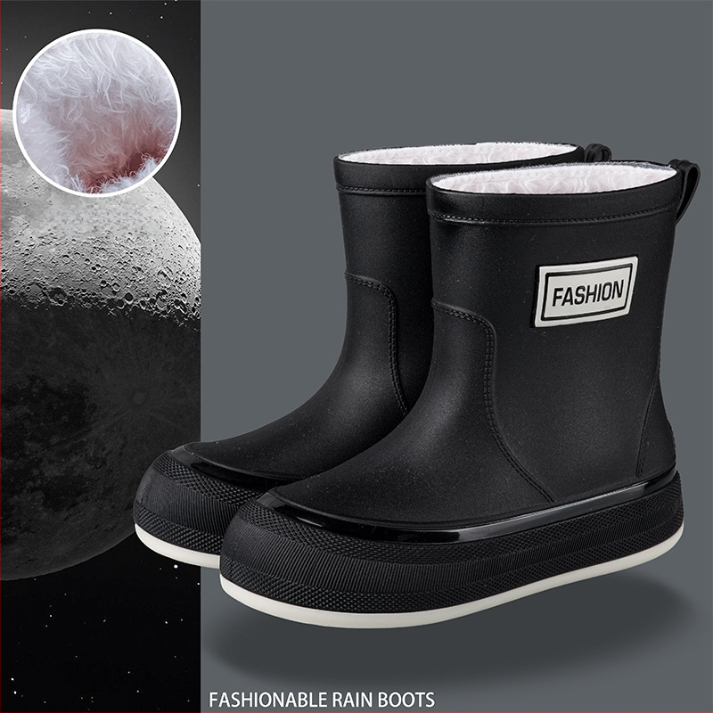 Γυναικείες αδιάβροχες PVC μπότες βροχής, κοντός σωλήνας, αντιολισθητική σόλα, 1–3 cm τακούνι, τεσσάρων εποχών