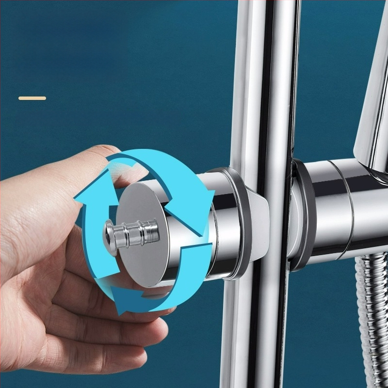 Držiak sprchový s vyvýšenou tyčou, univerzálny, bez vŕtania, nastaviteľné spodné sedenie a posuvný puzdro — Carpenter Ding