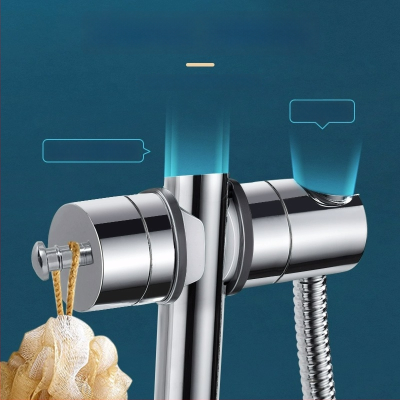 Držiak sprchový s vyvýšenou tyčou, univerzálny, bez vŕtania, nastaviteľné spodné sedenie a posuvný puzdro — Carpenter Ding