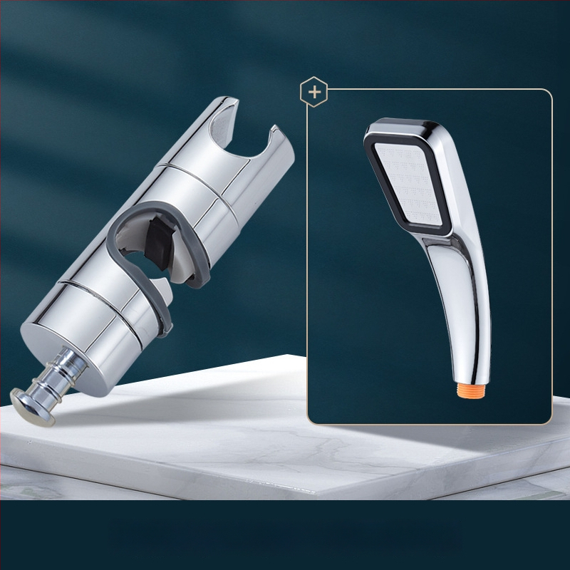 Držiak sprchový s vyvýšenou tyčou, univerzálny, bez vŕtania, nastaviteľné spodné sedenie a posuvný puzdro — Carpenter Ding