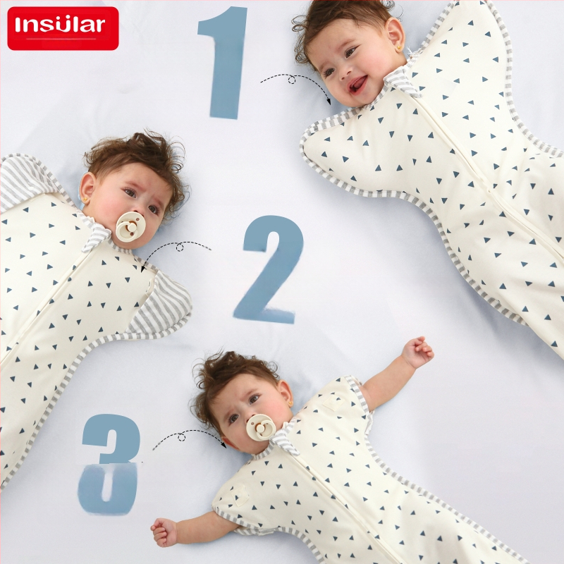 Βρεφικός υπνόσακος από 95%+ βαμβάκι, αντι-startle σχεδίαση, αποσπώμενα μανίκια, τεσσάρων εποχών, φερμουάρ νάιλον