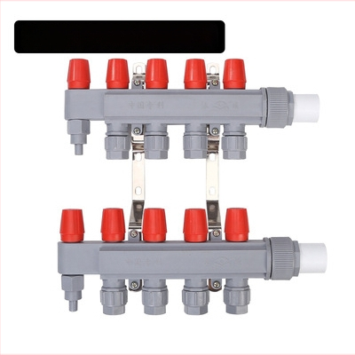 Rozdeľovač vody pre podlahové vykurovanie PPR – vysoký tok, moderný minimalistický štýl, materiál PP-R, montáž závitom, priemer vetiev 20 mm, prevádzková teplota 70°C, Forever Warm