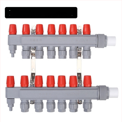 Rozdeľovač vody pre podlahové vykurovanie PPR – vysoký tok, moderný minimalistický štýl, materiál PP-R, montáž závitom, priemer vetiev 20 mm, prevádzková teplota 70°C, Forever Warm