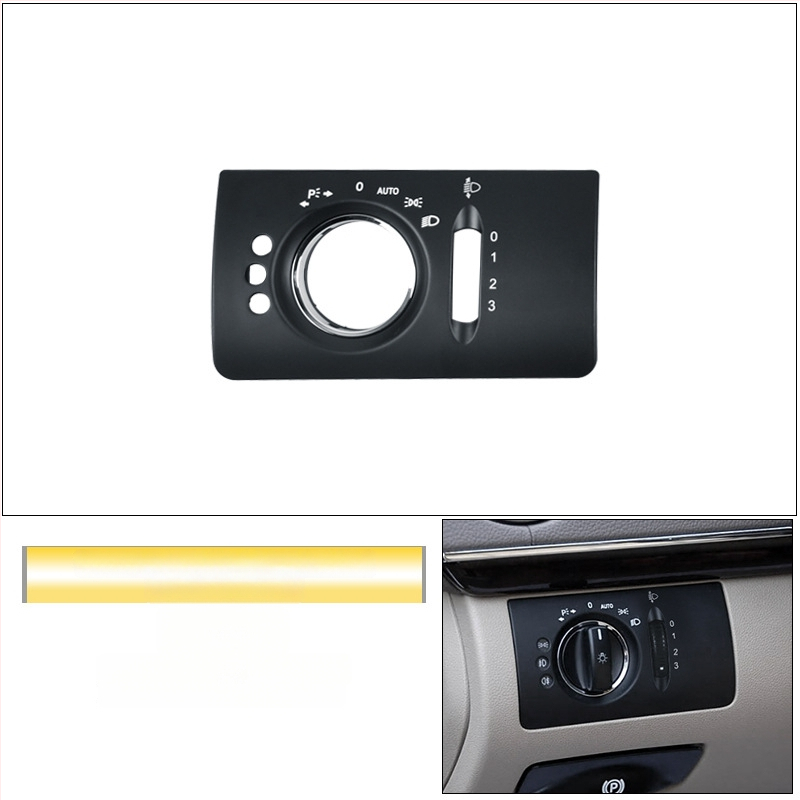 Panel prepínača svetlometov pre Mercedes-Benz R-Class – ABS, kompatibilný s ML/GL, kryt palubnej dosky, Snap-On inštalácia