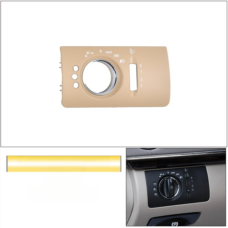 Panel prepínača svetlometov pre Mercedes-Benz R-Class – ABS, kompatibilný s ML/GL, kryt palubnej dosky, Snap-On inštalácia