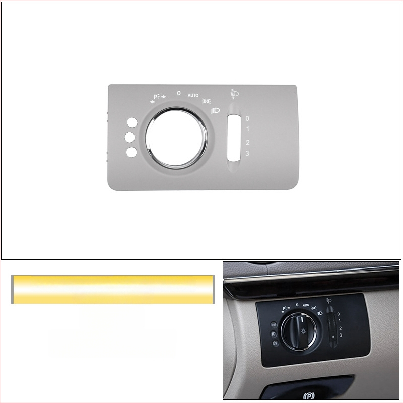 Panel prepínača svetlometov pre Mercedes-Benz R-Class – ABS, kompatibilný s ML/GL, kryt palubnej dosky, Snap-On inštalácia