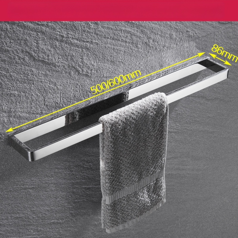 Fali törölközőtartó, 304 rozsdamentes acél, tükrös felület, két darabos készlet a fürdőszobához