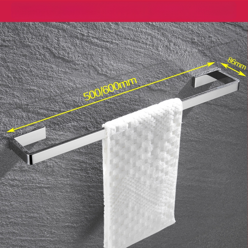 Fali törölközőtartó, 304 rozsdamentes acél, tükrös felület, két darabos készlet a fürdőszobához