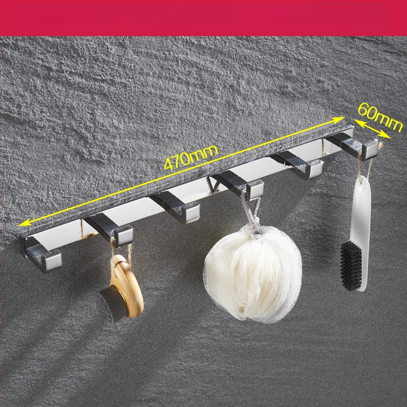 Fali törölközőtartó, 304 rozsdamentes acél, tükrös felület, két darabos készlet a fürdőszobához