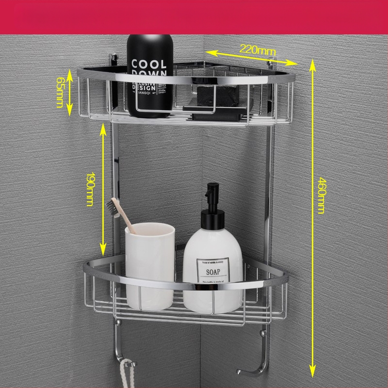 Fali törölközőtartó, 304 rozsdamentes acél, tükrös felület, két darabos készlet a fürdőszobához