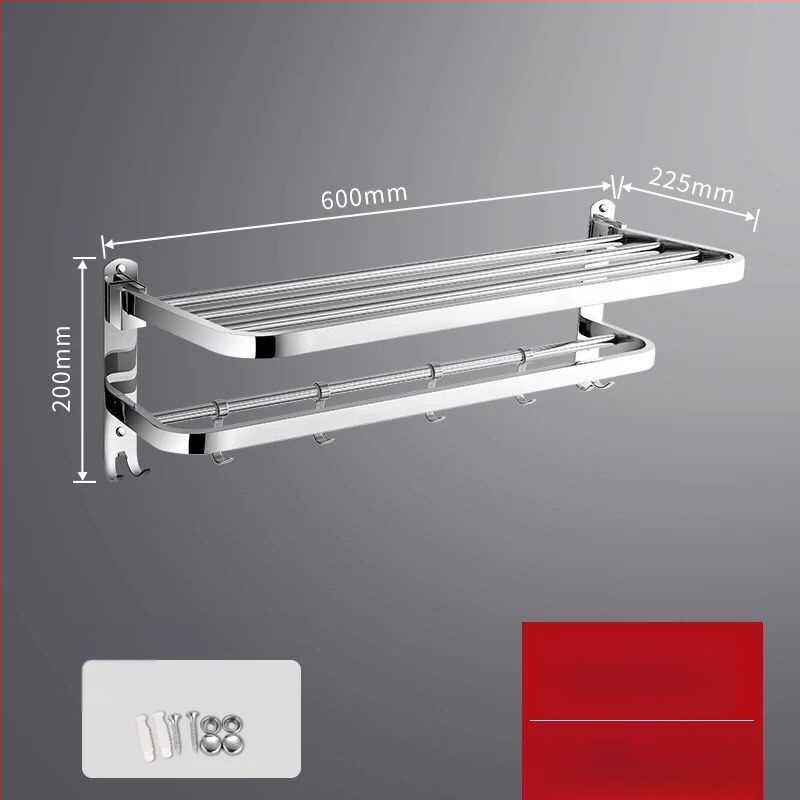 Rozsdamentes acél falra szerelhető törölközőtartó – egy soros fürdőszobai rendező, két darabos készlet, CE tanúsítvány