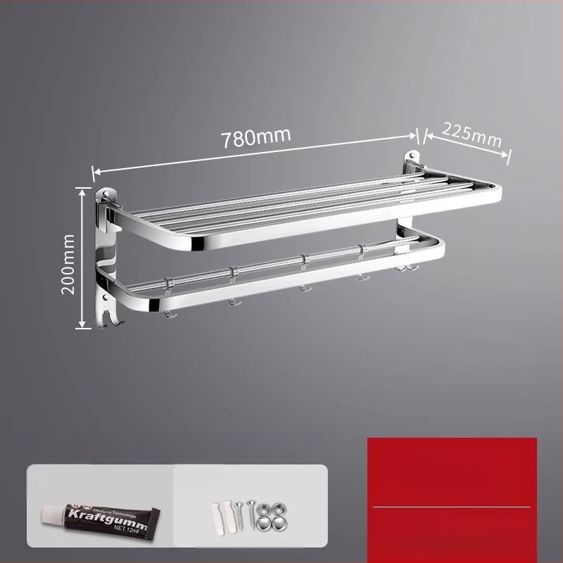 Rozsdamentes acél falra szerelhető törölközőtartó – egy soros fürdőszobai rendező, két darabos készlet, CE tanúsítvány