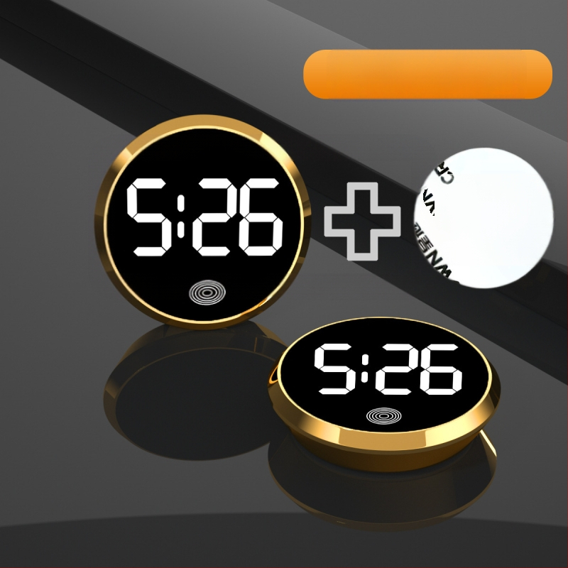 Ρολόι αυτοκινήτου LED: στρογγυλό κράμα περίβλημα, αριθμητική οθόνη, ηλεκτρονικός μηχανισμός, διακοσμητική απεικόνιση χρόνου