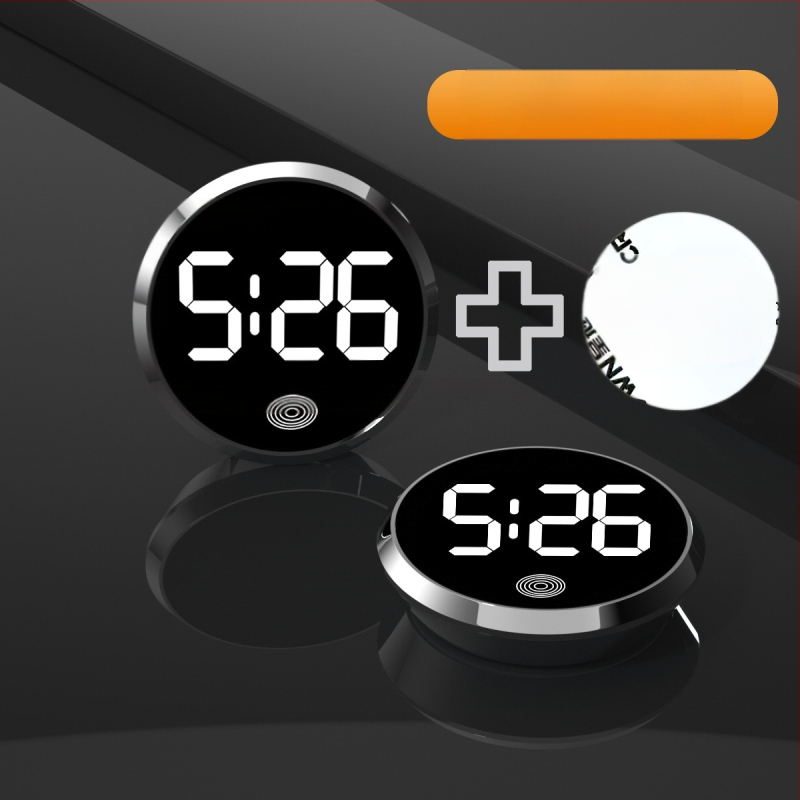 Ρολόι αυτοκινήτου LED: στρογγυλό κράμα περίβλημα, αριθμητική οθόνη, ηλεκτρονικός μηχανισμός, διακοσμητική απεικόνιση χρόνου