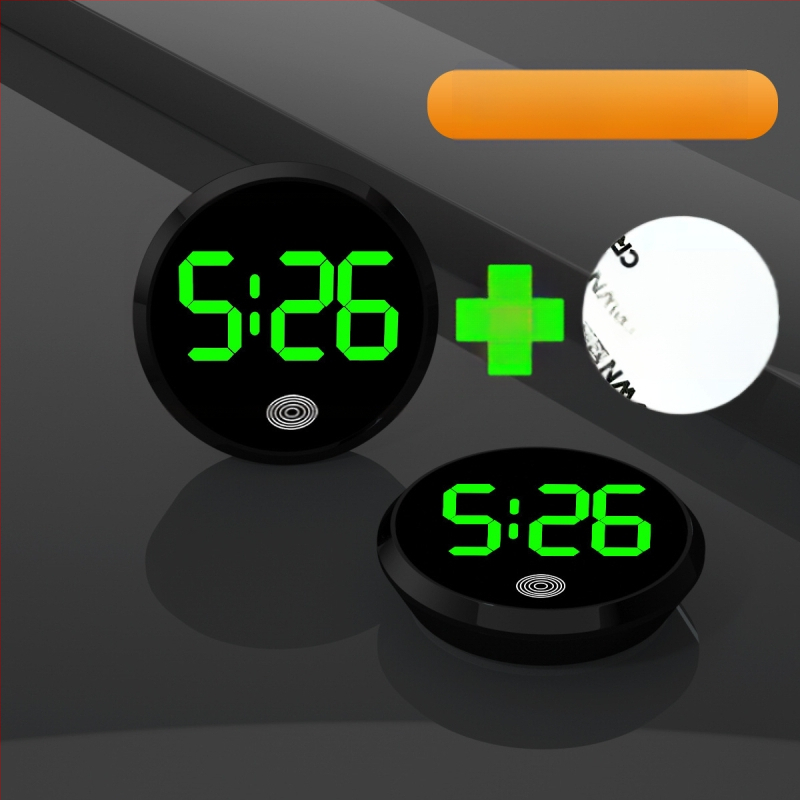 Ρολόι αυτοκινήτου LED: στρογγυλό κράμα περίβλημα, αριθμητική οθόνη, ηλεκτρονικός μηχανισμός, διακοσμητική απεικόνιση χρόνου