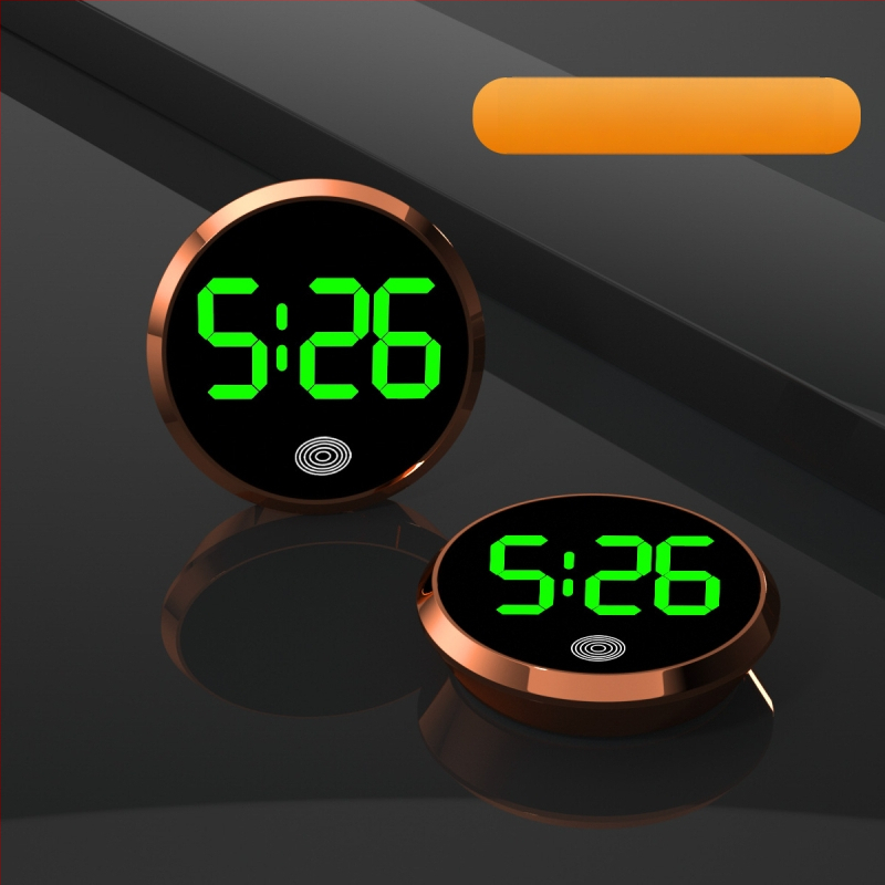 Ρολόι αυτοκινήτου LED: στρογγυλό κράμα περίβλημα, αριθμητική οθόνη, ηλεκτρονικός μηχανισμός, διακοσμητική απεικόνιση χρόνου