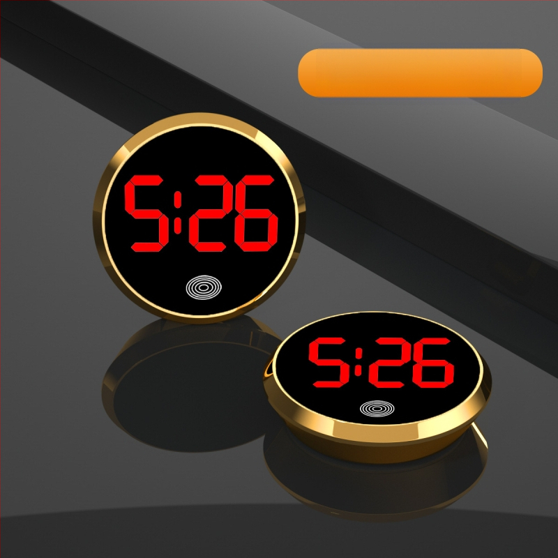 Ρολόι αυτοκινήτου LED: στρογγυλό κράμα περίβλημα, αριθμητική οθόνη, ηλεκτρονικός μηχανισμός, διακοσμητική απεικόνιση χρόνου