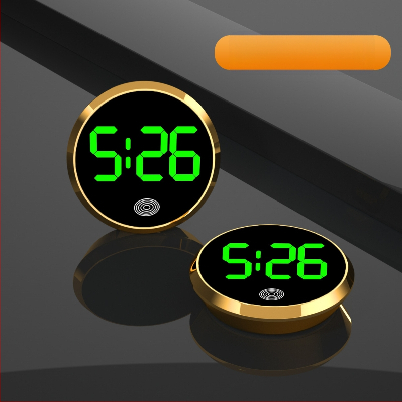 Ρολόι αυτοκινήτου LED: στρογγυλό κράμα περίβλημα, αριθμητική οθόνη, ηλεκτρονικός μηχανισμός, διακοσμητική απεικόνιση χρόνου