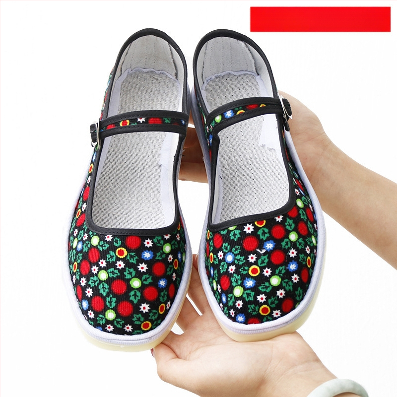 Kézzel készített tánccipő lányoknak, velúr felsőrész, talp marhaín, egyszínű dizájn, nemzeti stílus, 7–16 éveseknek