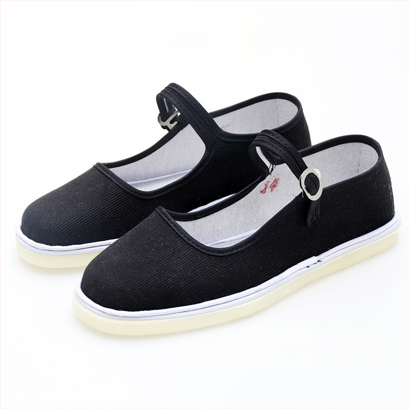 Kézzel készített tánccipő lányoknak, velúr felsőrész, talp marhaín, egyszínű dizájn, nemzeti stílus, 7–16 éveseknek