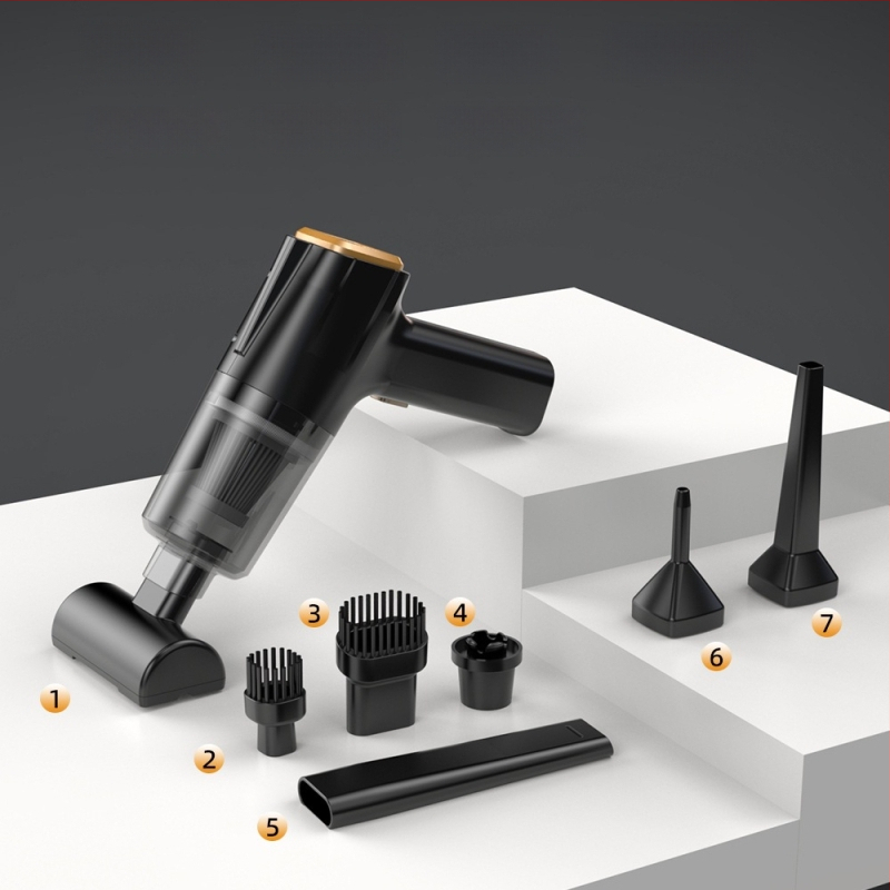 Aspirator de mână pentru mașină, fără fir, cu aspirație de 11000 Pa, 7,4 V, 120 W, model 3101, funcție de umflare și iluminare LED.