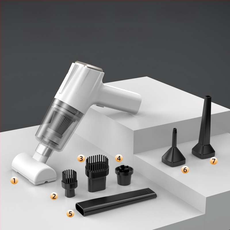 Aspirator de mână pentru mașină, fără fir, cu aspirație de 11000 Pa, 7,4 V, 120 W, model 3101, funcție de umflare și iluminare LED.