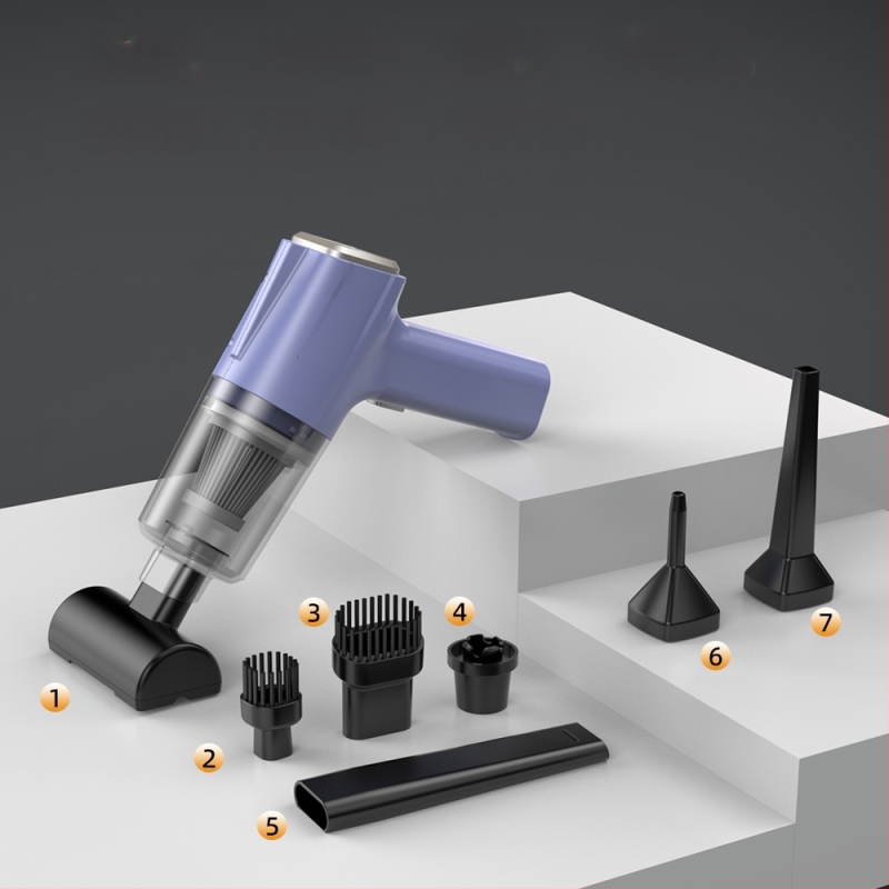 Aspirator de mână pentru mașină, fără fir, cu aspirație de 11000 Pa, 7,4 V, 120 W, model 3101, funcție de umflare și iluminare LED.