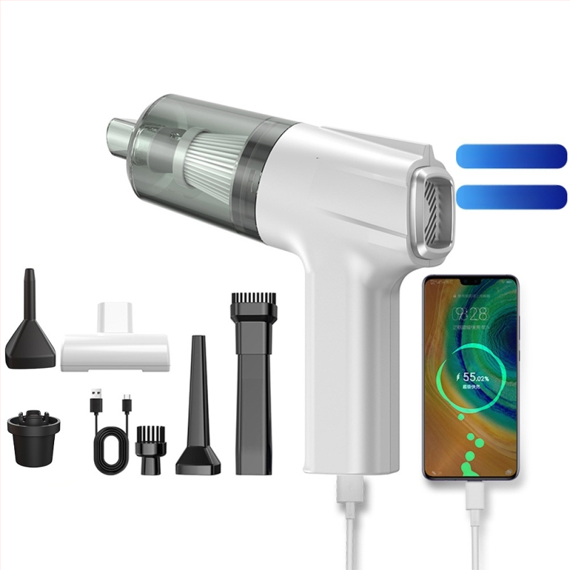 Aspirator de mână pentru mașină, fără fir, cu aspirație de 11000 Pa, 7,4 V, 120 W, model 3101, funcție de umflare și iluminare LED.